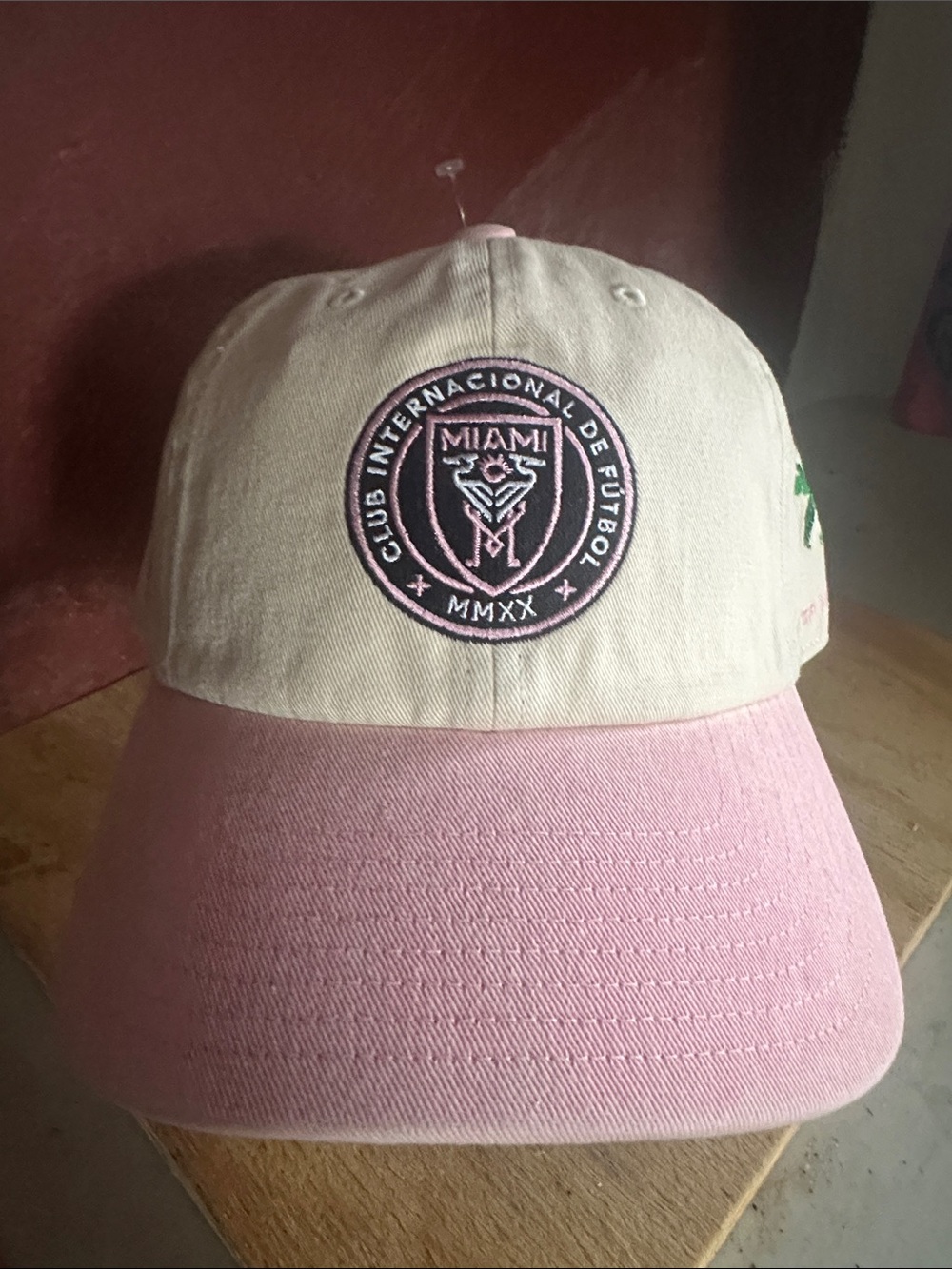 Inter Miami CF futbol Soccer dad hat cap strap brand new palm tree pink unisex
